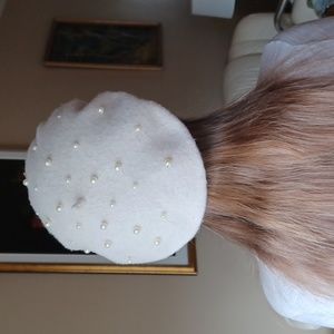 H&M wool  pearls beret one size
